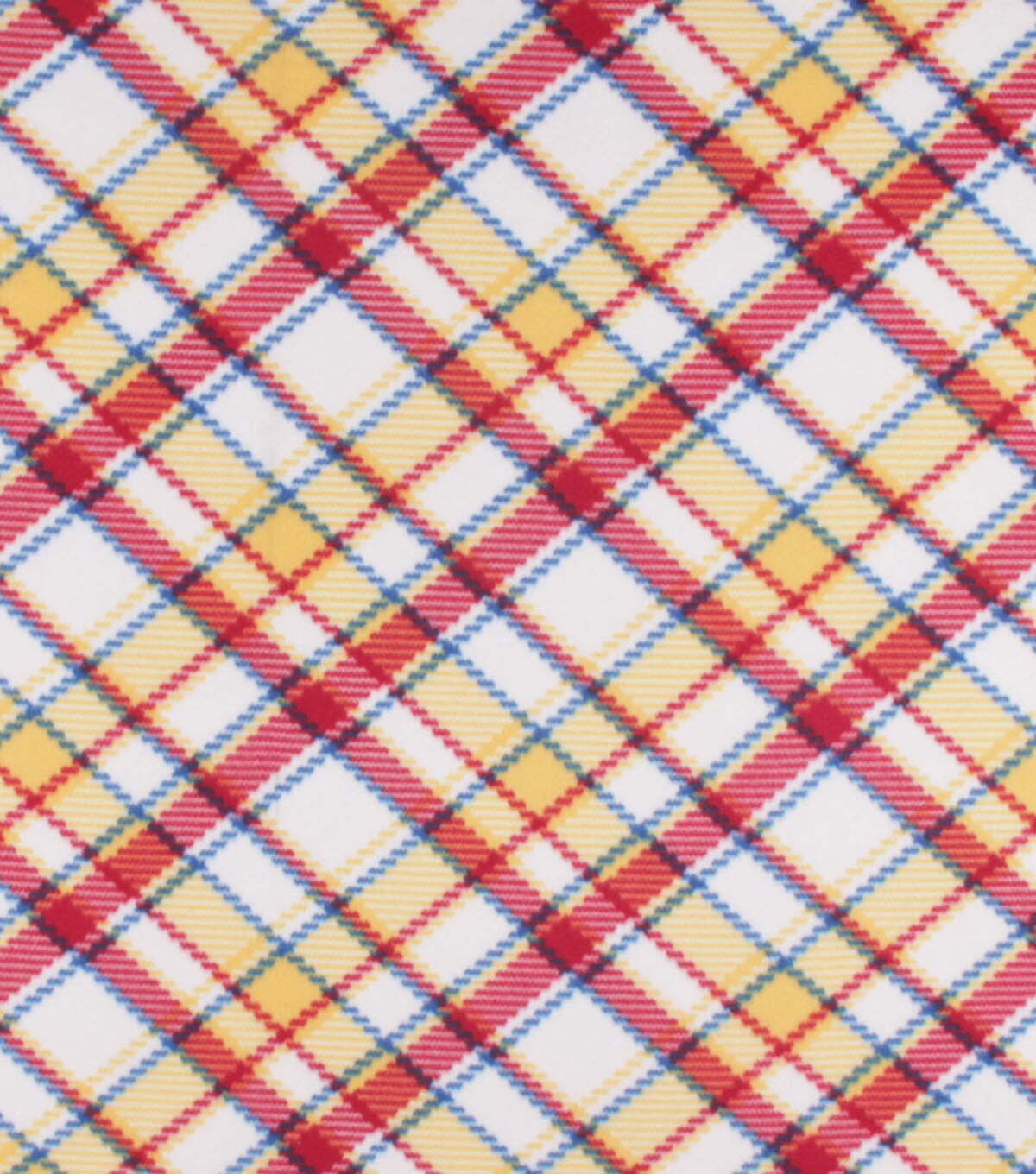 Primary Bias Plaid Blizzard Fleece Fabric