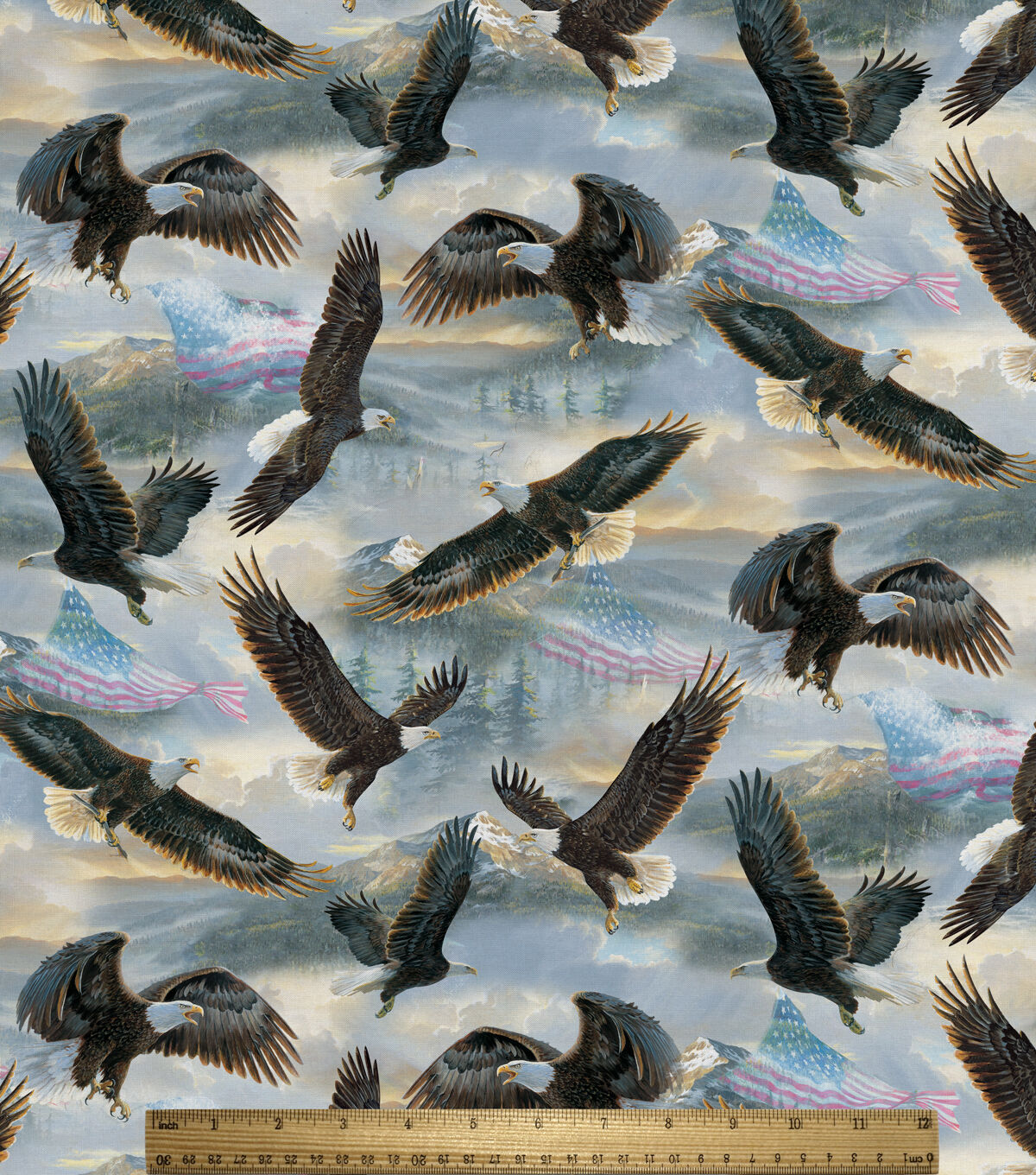 David Textiles Flags & The Wings Novelty Cotton Fabric