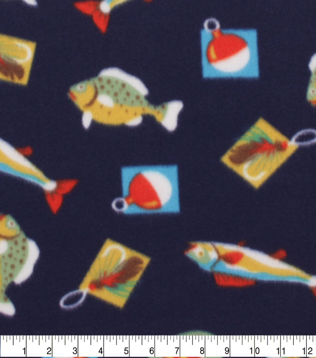 Fishing Icons Blizzard Fleece Fabric