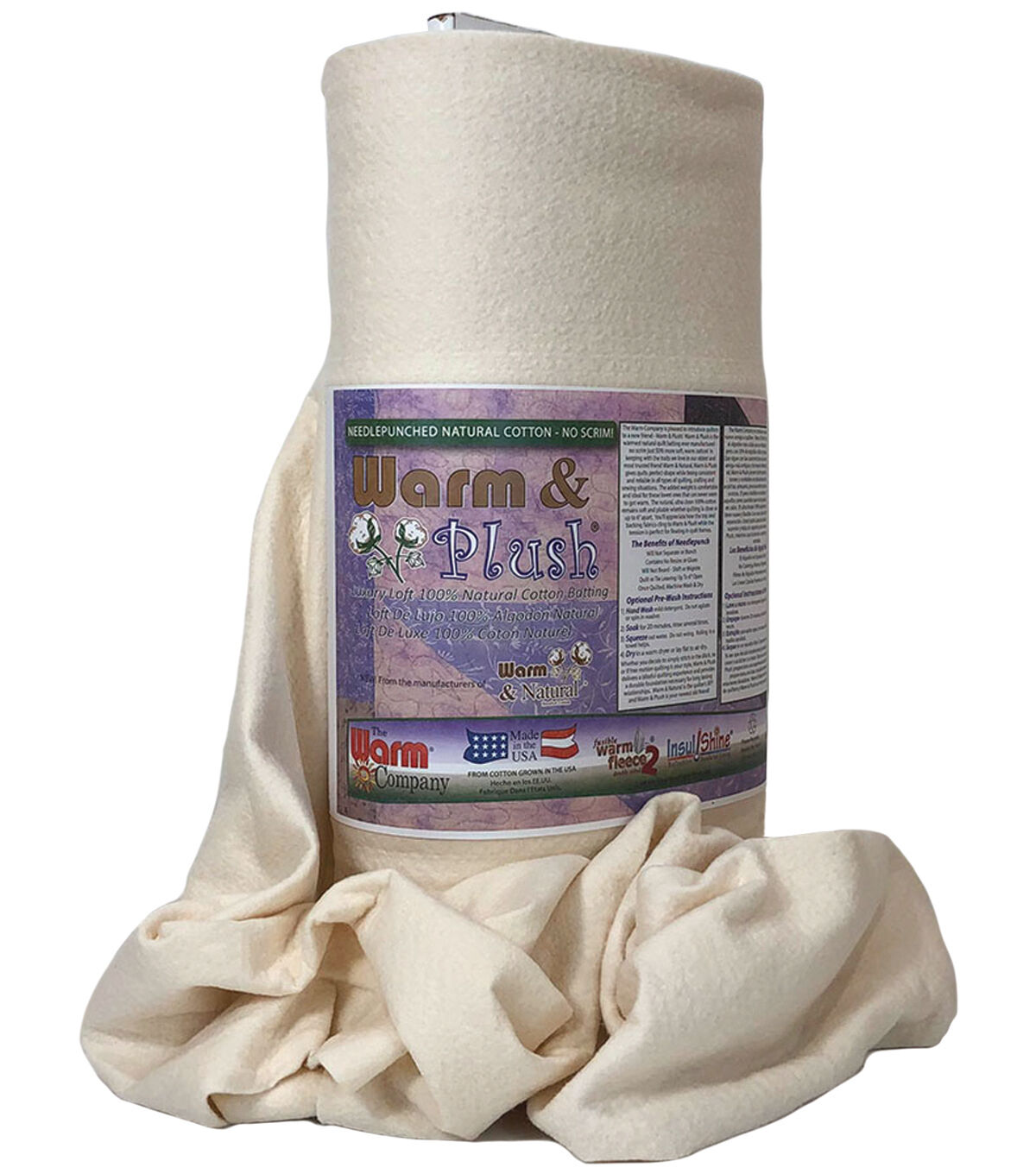 The Warm Company Warm & Plush Cotton Batting 22 X 20 Yd Bolt