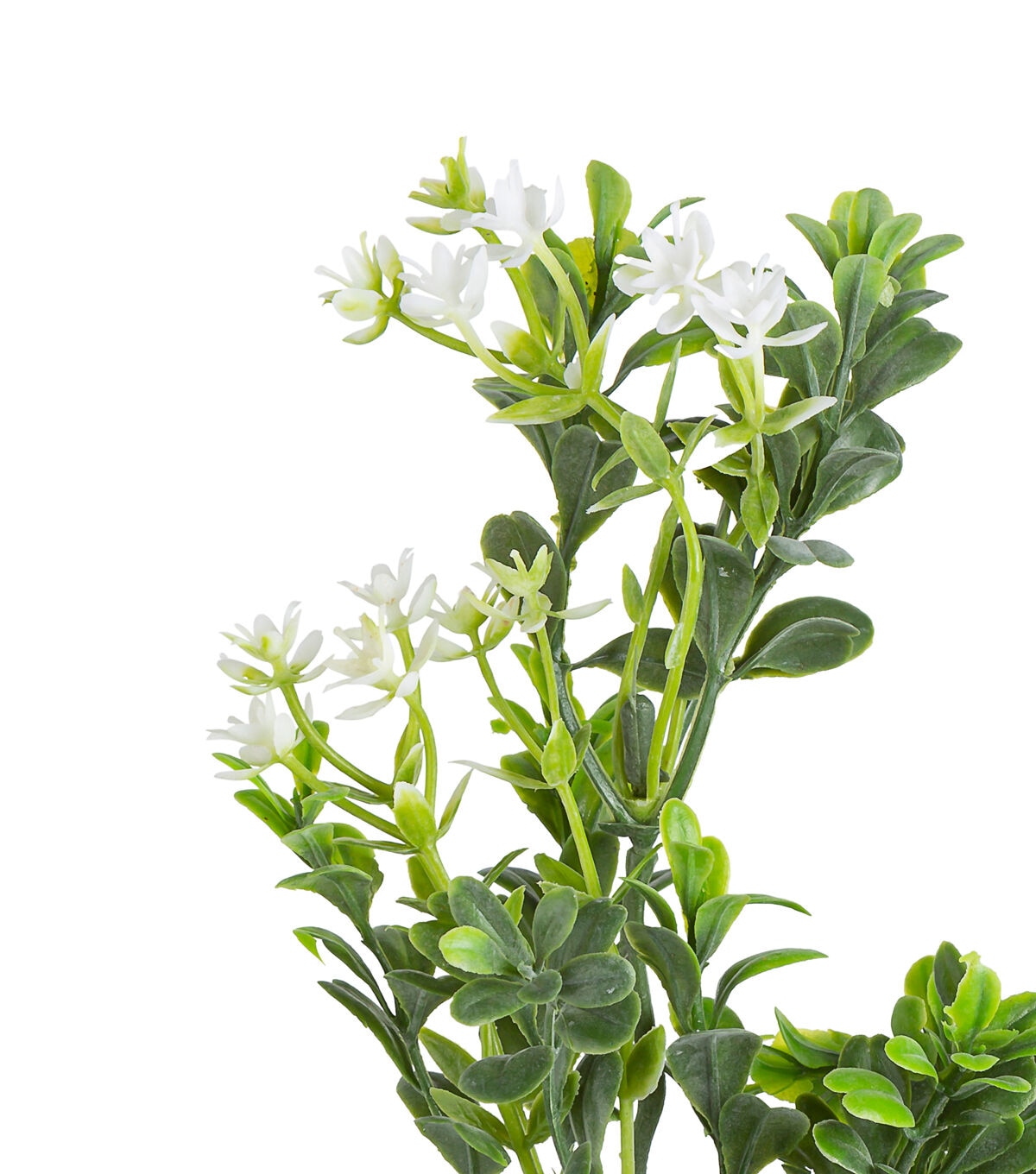 31'' Boxwood Branch With White Flowers by Bloom Room