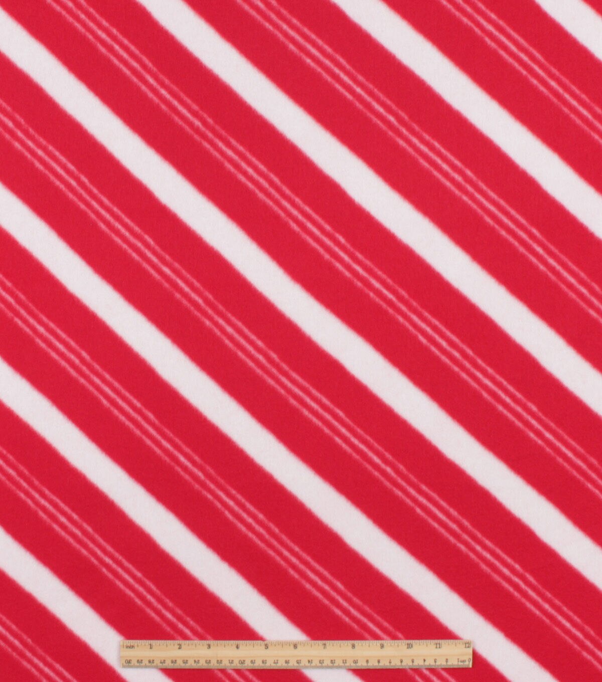 Red Candy Cane Print Blizzard Fleece Fabric