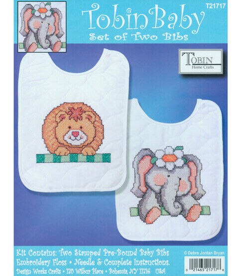 Tobin 9 x 14 Noah's Ark Bib Stamped Cross Stitch Kit 2ct