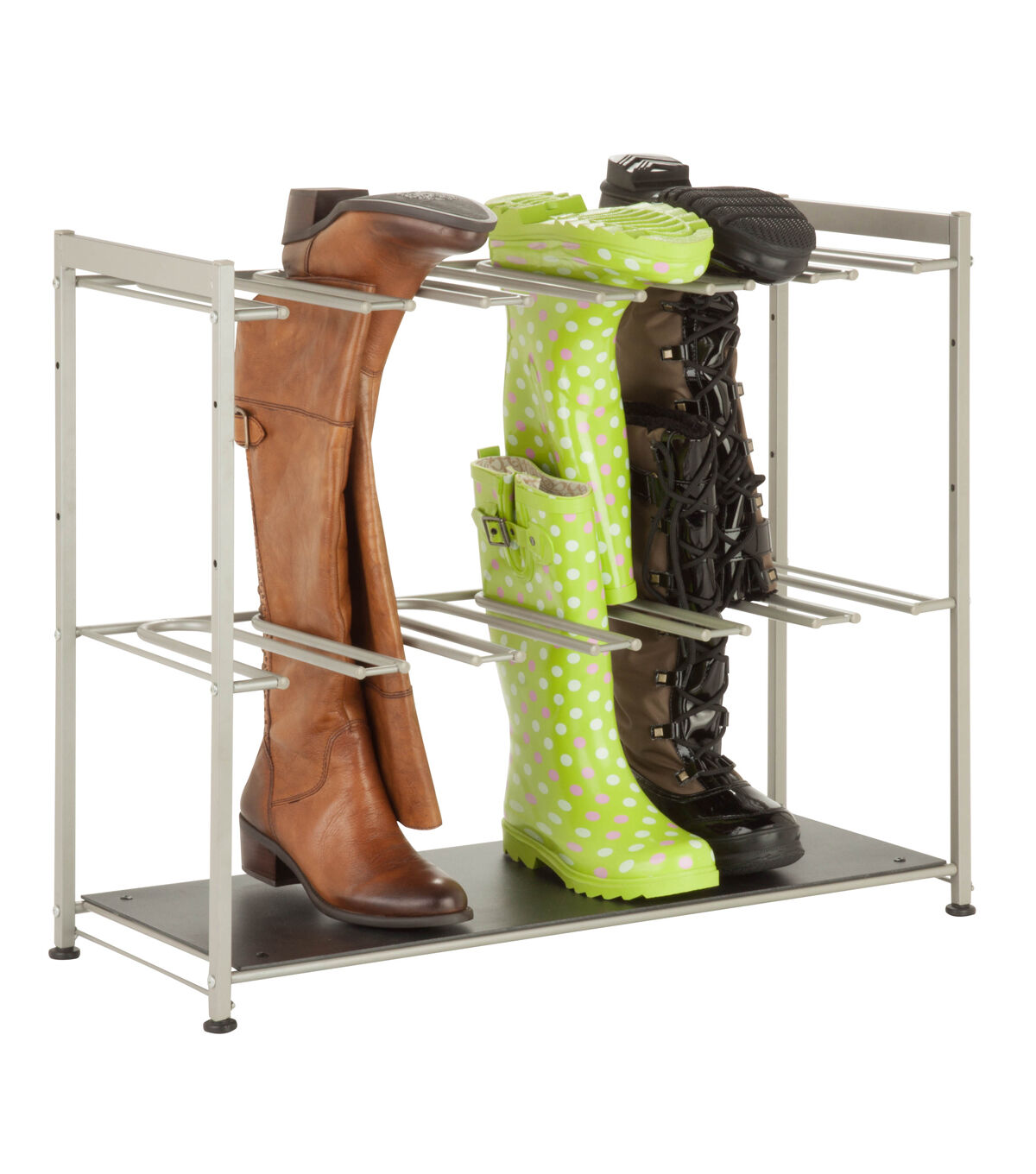 Honey Can Do 27.5 Silver Hanging Boot Storage & Drying Rack