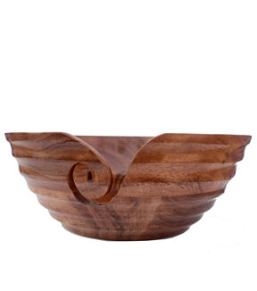 Rippled Wood Yarn Bowl by K+C
