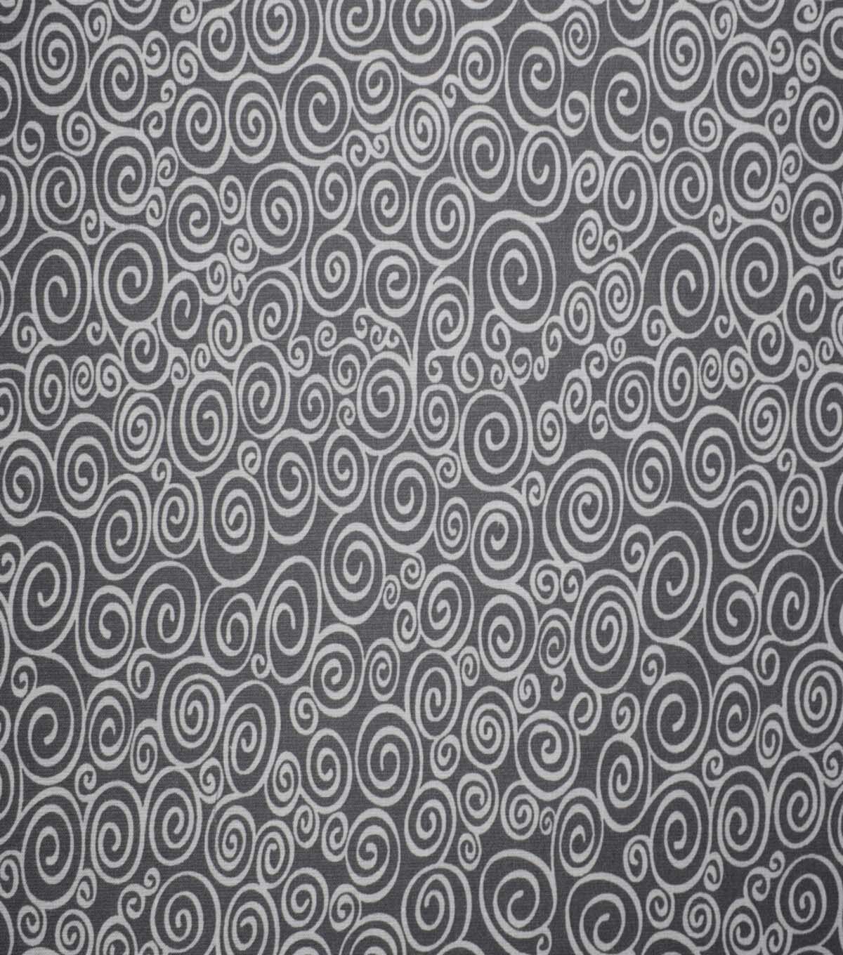 Swirls on Gray Cotton Fabric by Quilter's Showcase