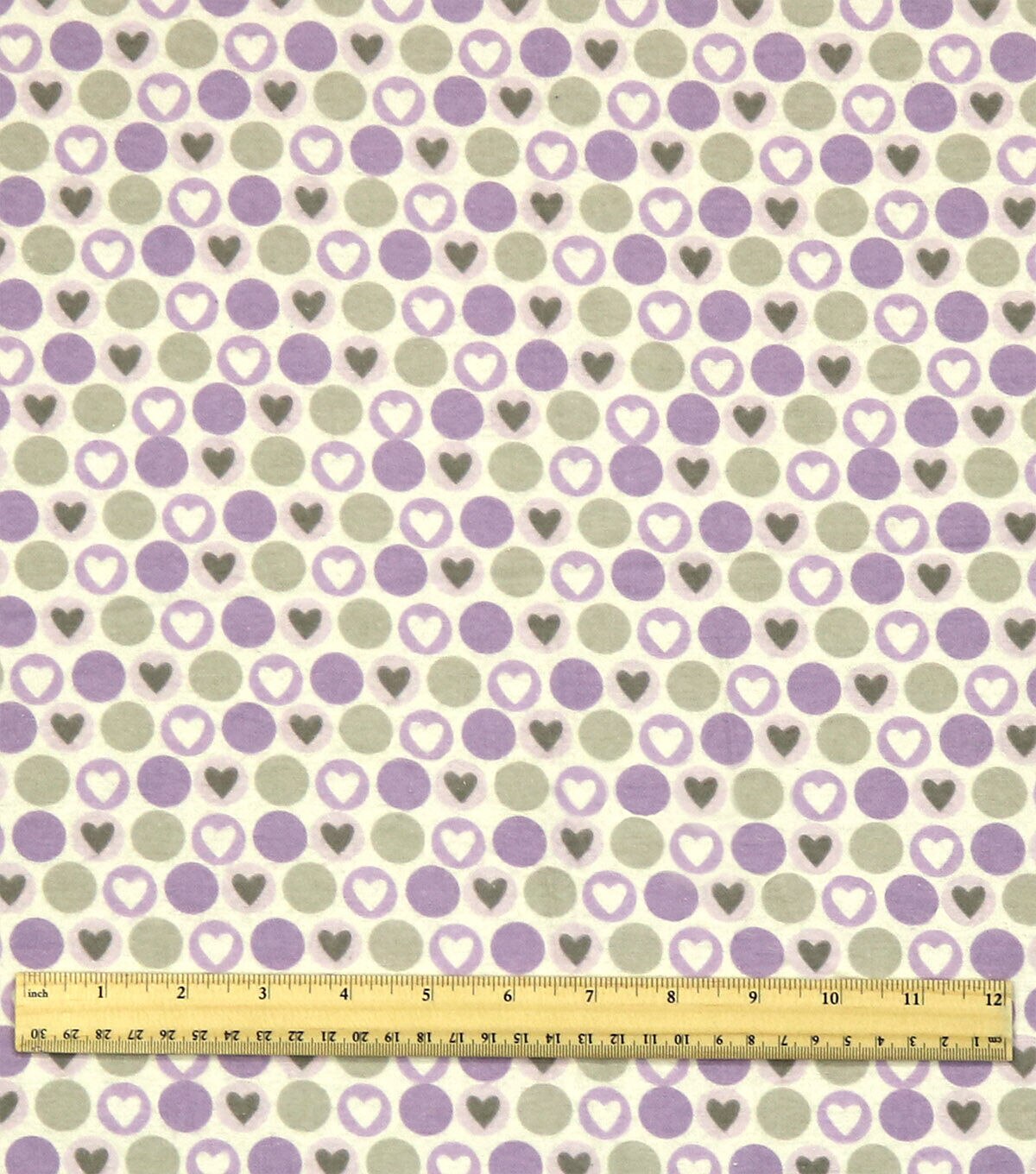Hearts & Dots on Purple Super Snuggle Flannel Fabric
