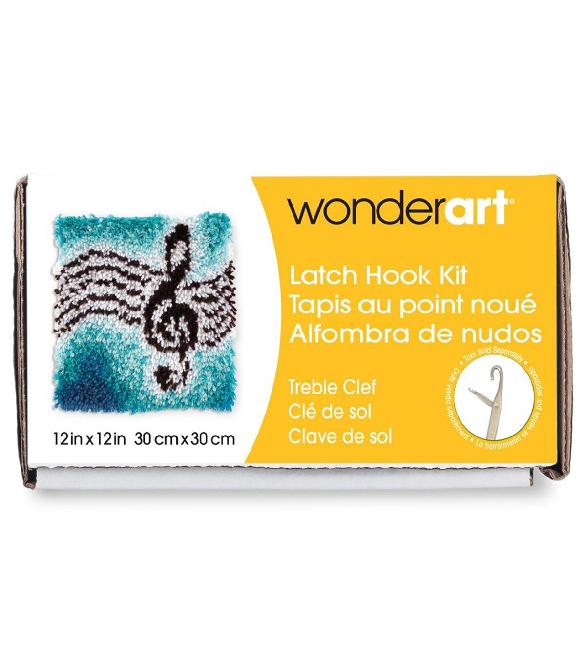 Wonderart Latch Hook Kit 12X12 Treble Clef