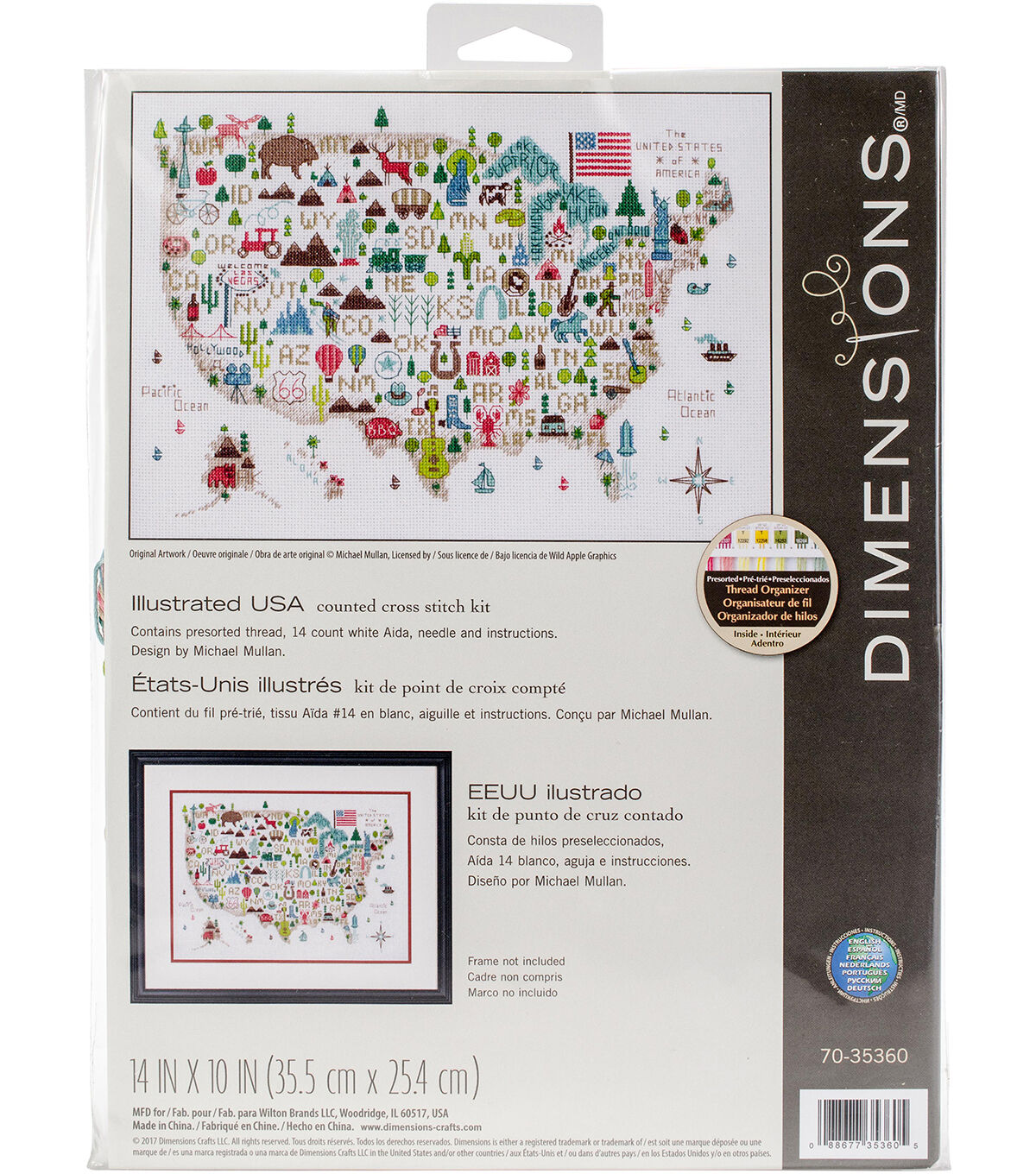 Dimensions 14 x 10 Illustrated Life Counted Cross Stitch Kit