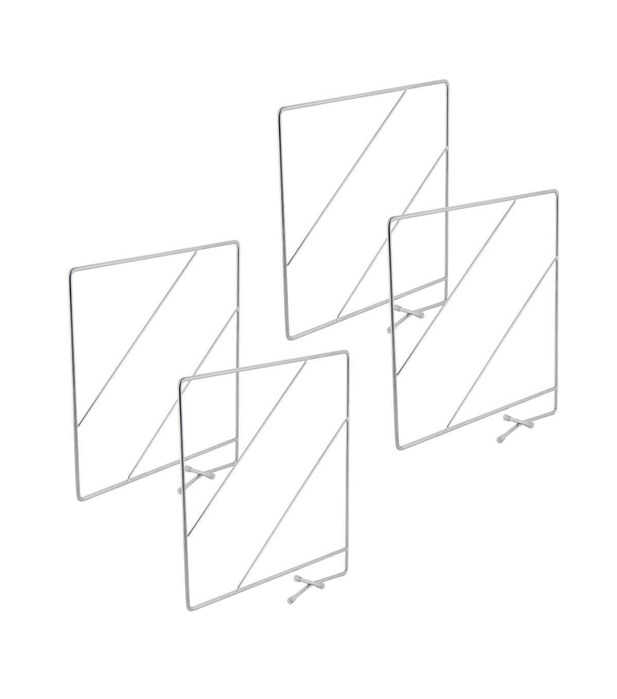 Organize It All 12 Chrome 2 Shelf Dividers 4pk