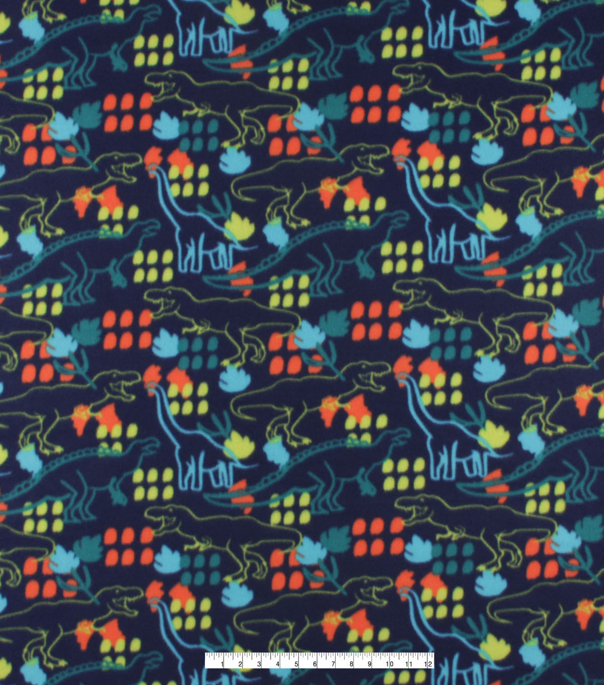 Dino Dots Blizzard Fleece Fabric