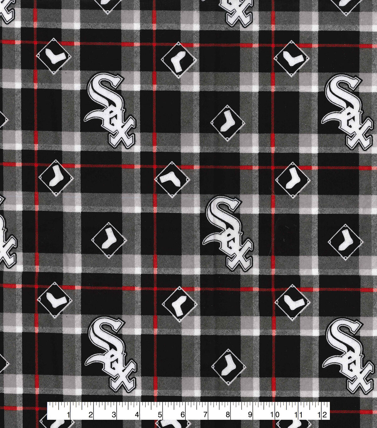 Fabric Traditions Chicago White Sox Flannel Fabric Plaid
