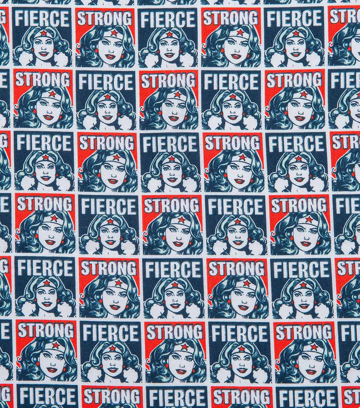 Dc Wonder Woman Strong Fierce Cotton Fabric