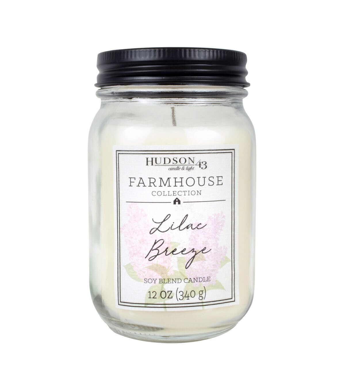 12oz Lilac Breeze Scented Mason Jar Candle by Hudson 43