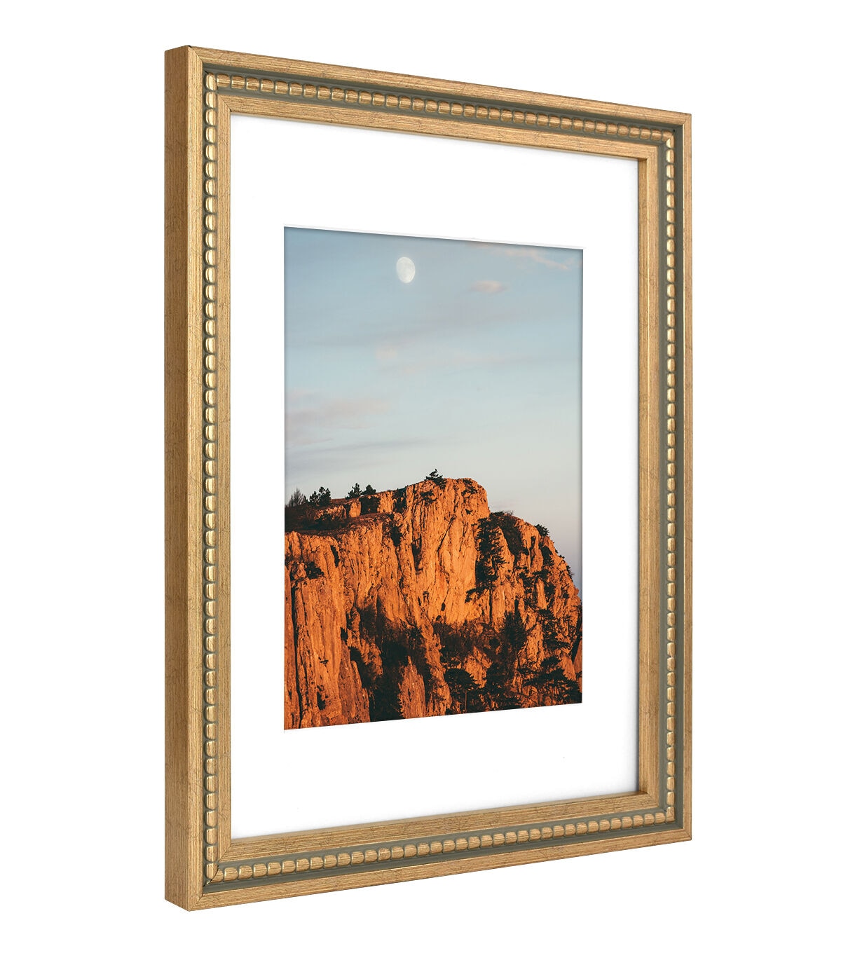 MCS 11x14 Matted to 8x10 Gold Bead Wall Frame