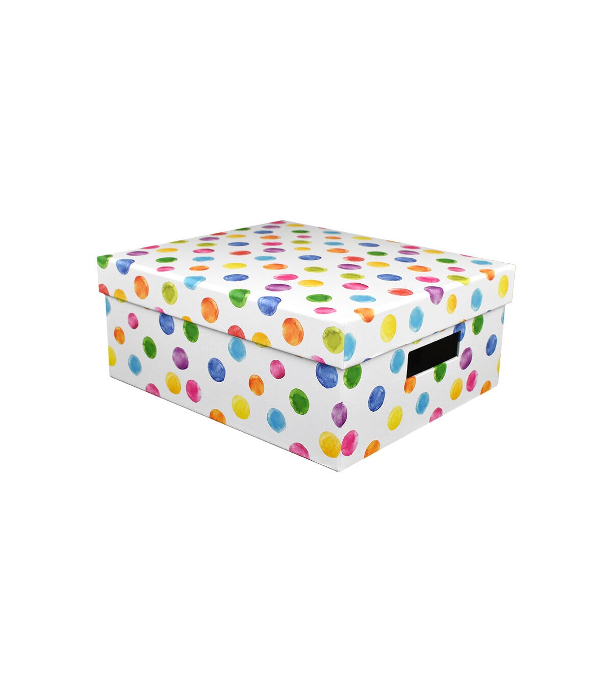 13 Rainbow Dot Rectangle Box With Cutout Handles by Place & Time