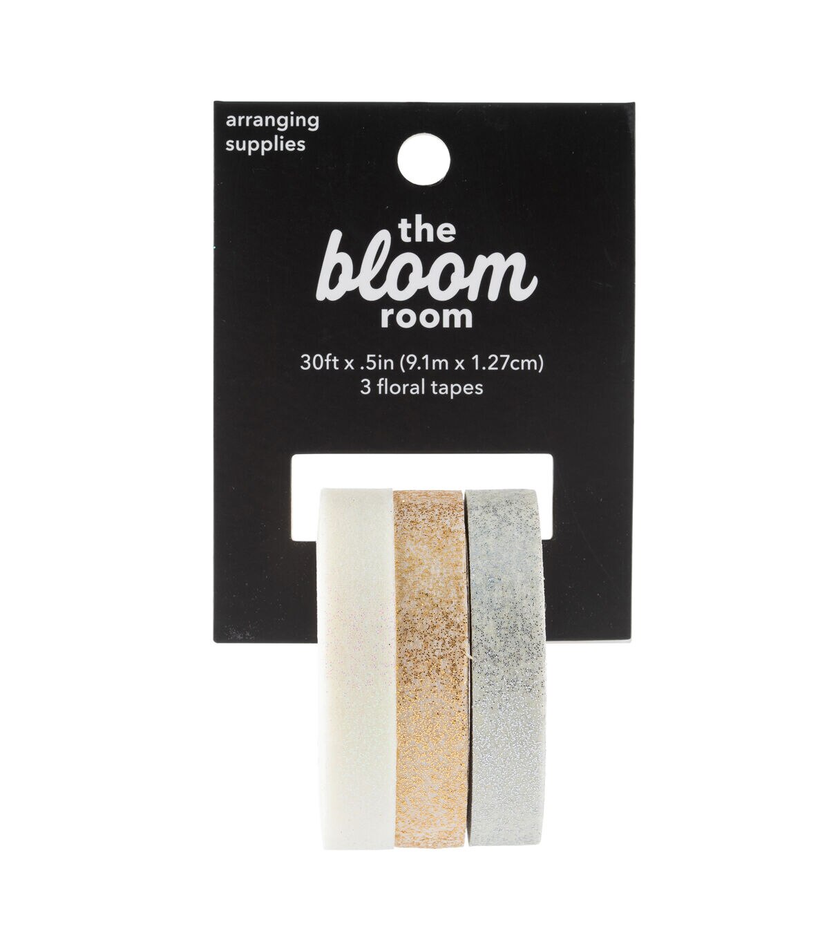 Panacea Products Glitter Floral Tapes 0.5''x30' Gold, Silver & Pearl