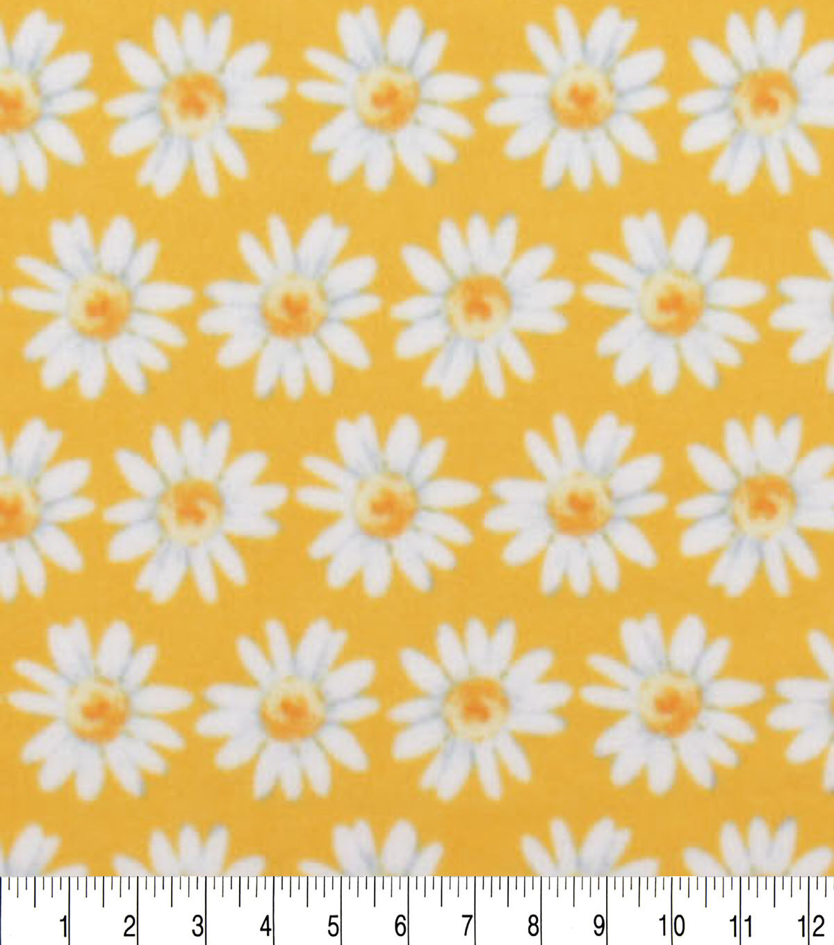 Daisies on Yellow Anti Pill Fleece Fabric