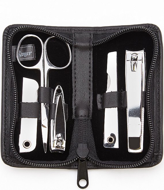 Leather Deluxe Chrome Plated Mini-Manicure Kit