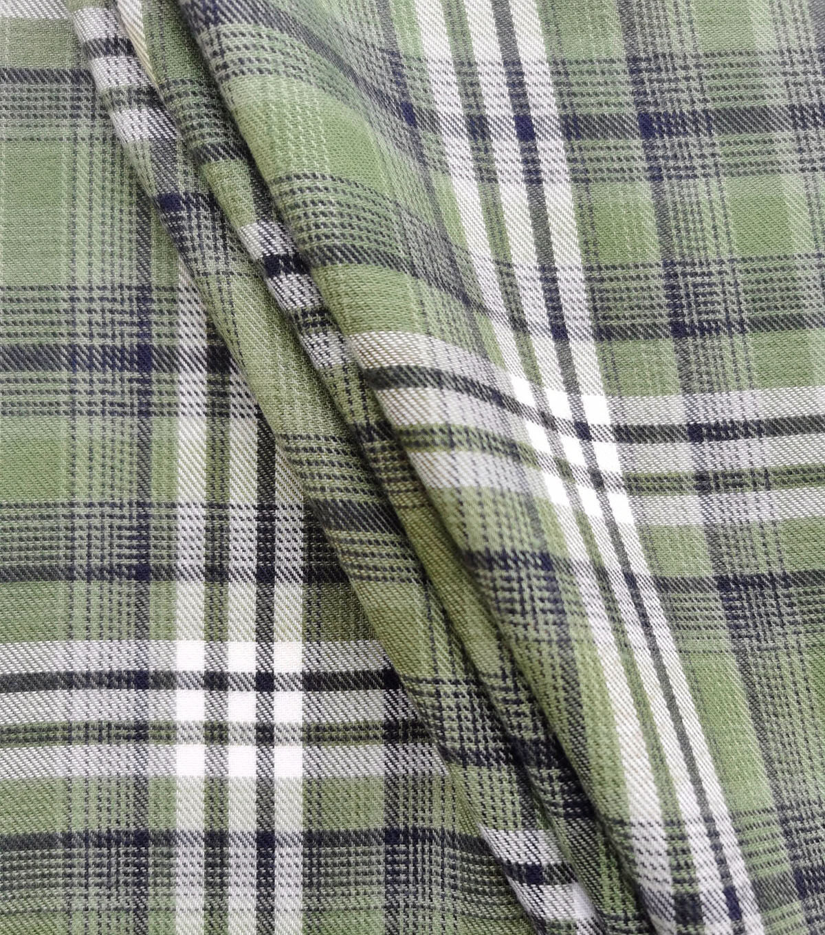 Green Box Brushed Plaid Polyester Flannel Fabric