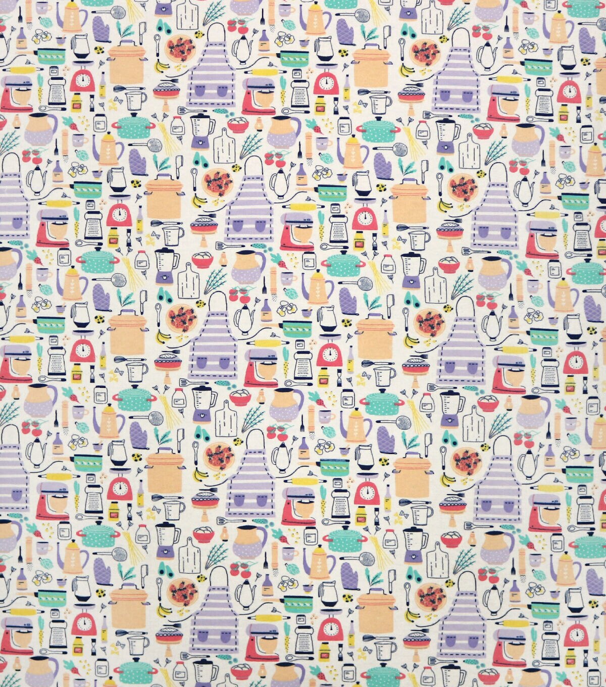 Cooking Icons Super Snuggle Flannel Fabric