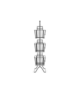 Oceanstar 11 Black 3 Tier Wire Basket Stand With Removable Baskets