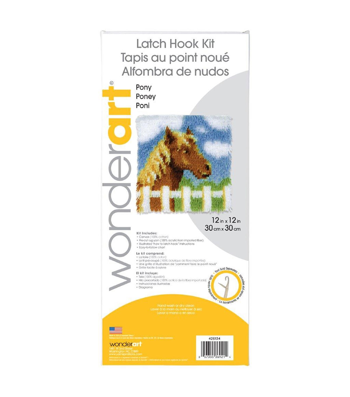 Wonderart Latch Hook Kit 12X12 Pony