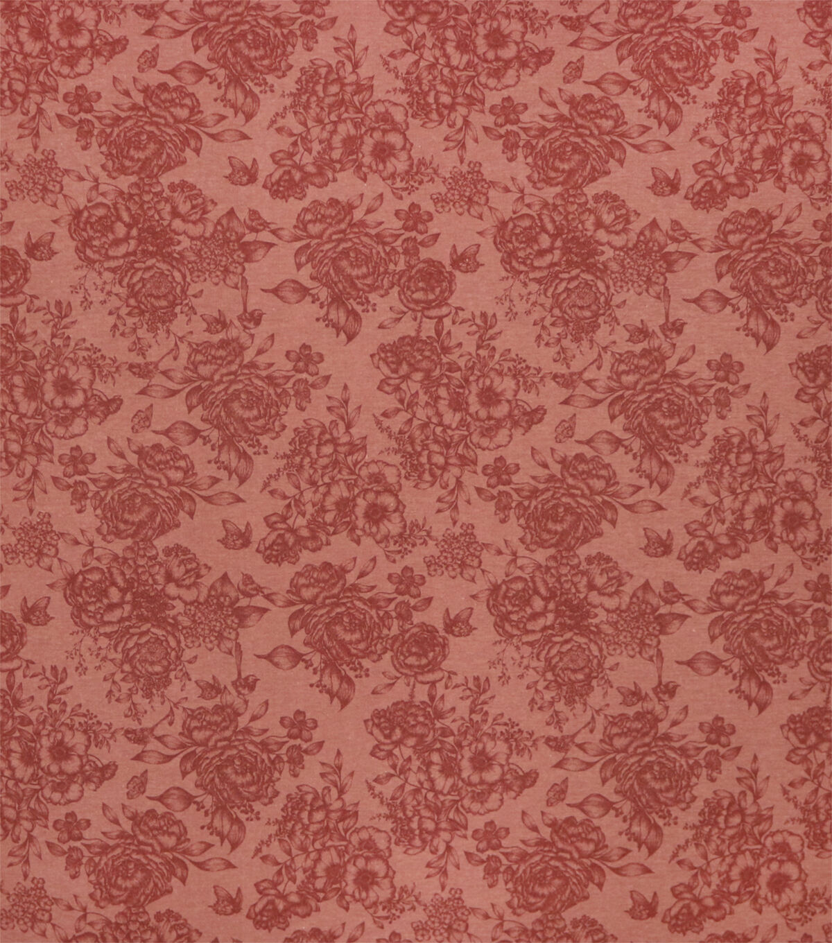 Large Tonal Floral Red 108 Wide Flannel Fabric