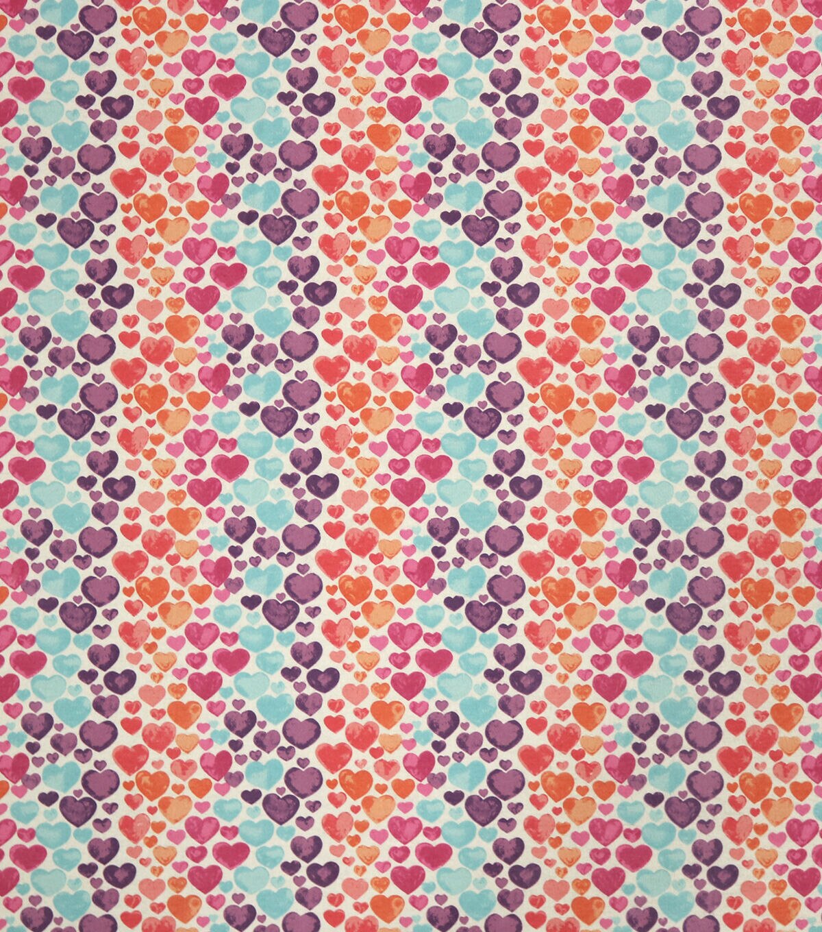 Watercolor Hearts Pink Purple Super Snuggle Flannel Fabric