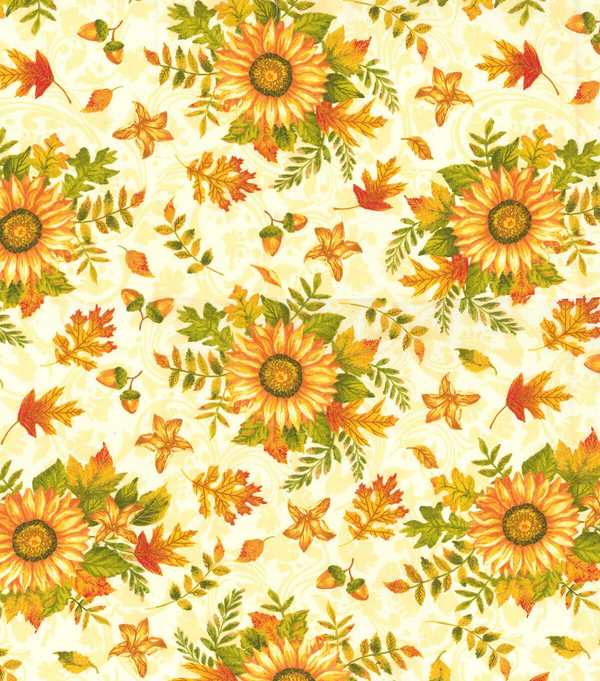 Fabric Traditions Changing Leaves Sunflowers Harvest Cotton Fabric