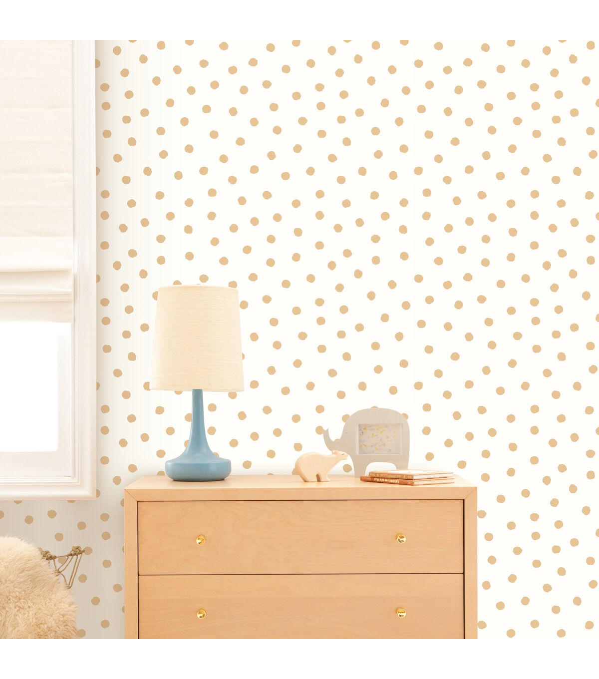 RoomMates Wallpaper Gold Dot