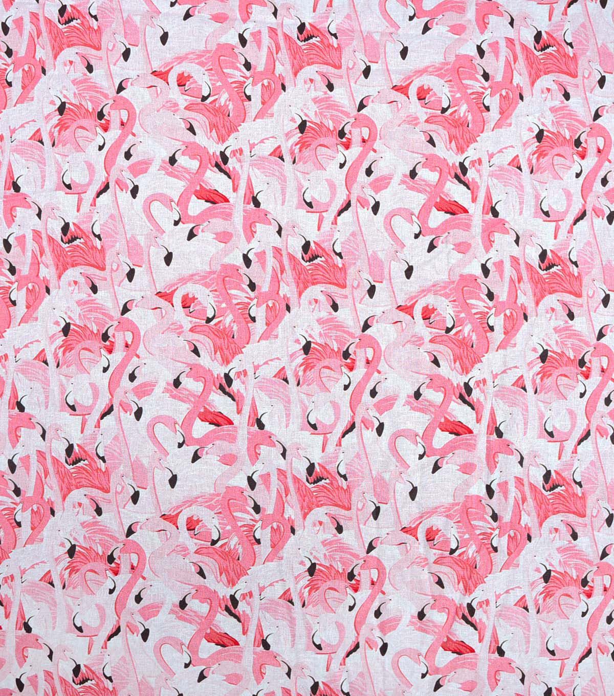 Pink Packed Flamingos Novelty Cotton Fabric