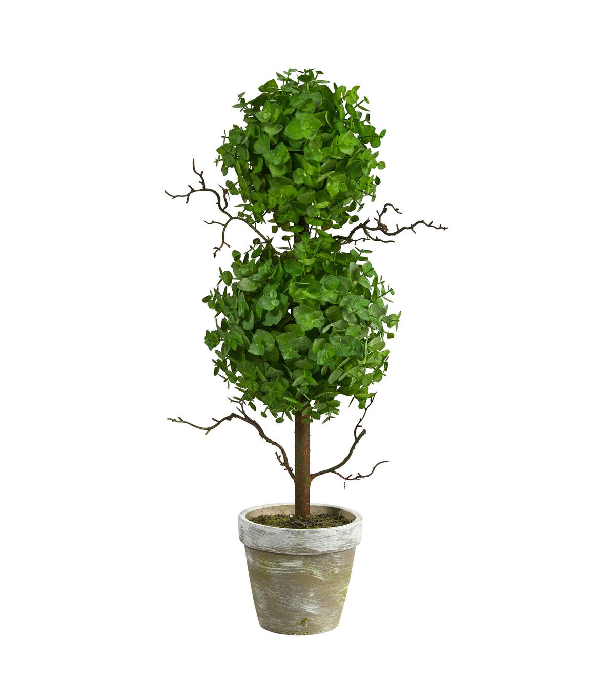 Nearly Natural 2' Eucalyptus Double Ball Topiary Artificial Tree
