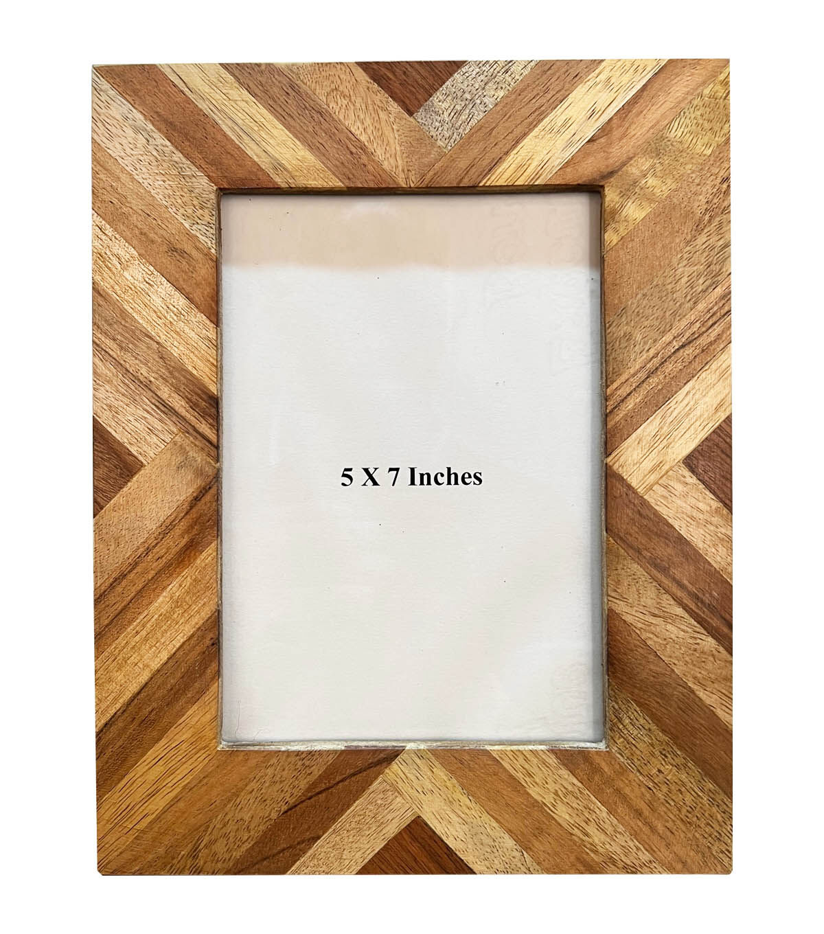 5 x 7 Chevron Wood Tabletop Picture Frame by Place & Time