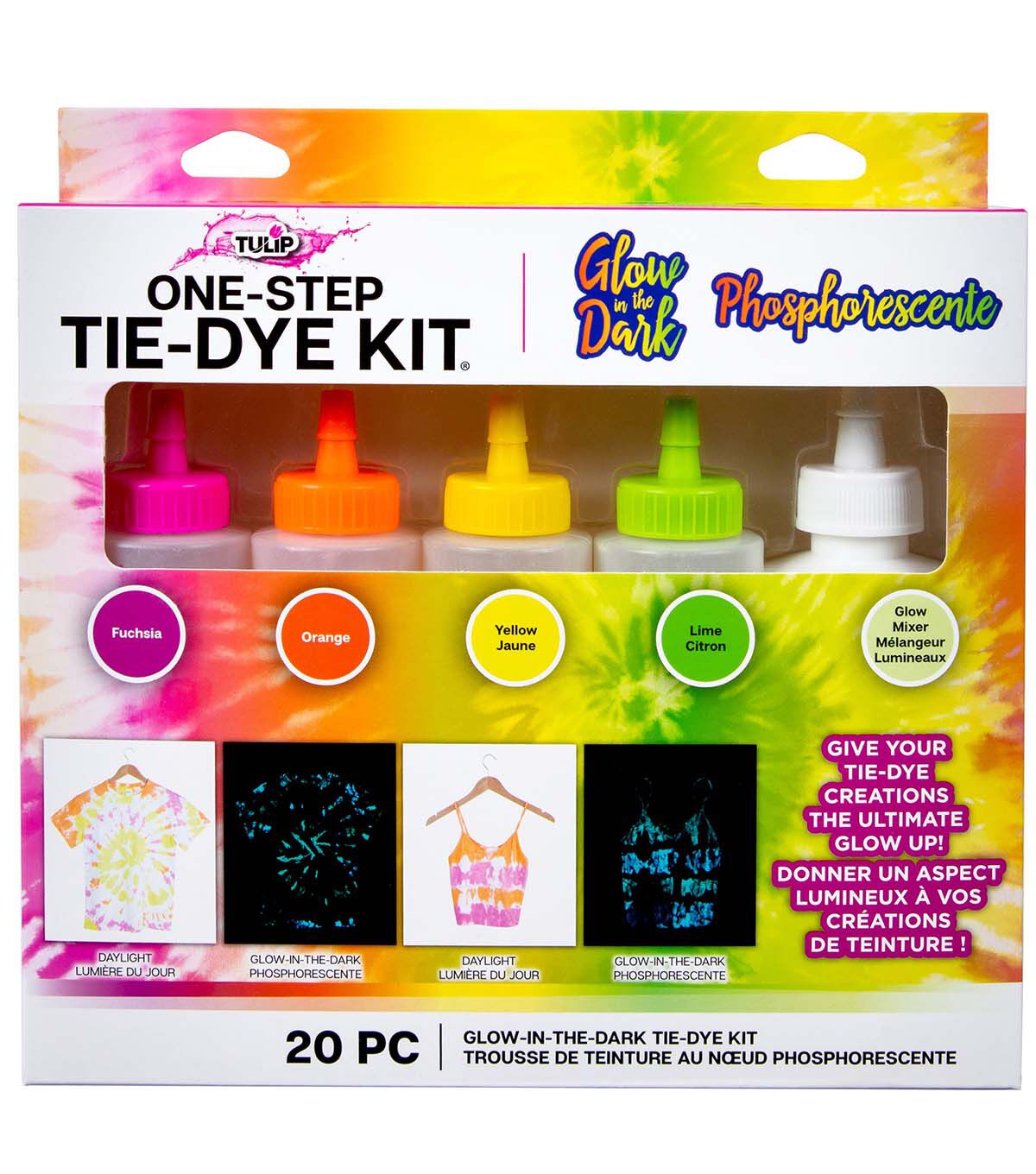 Tulip 5ct Glow In The Dark Fabric Tie Dye Kit