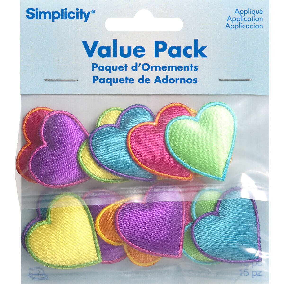 Simplicity 15ct Hearts Assorted Iron On Patches