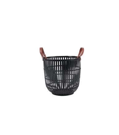 12 Black Bamboo Basket With Handles by Place & Time