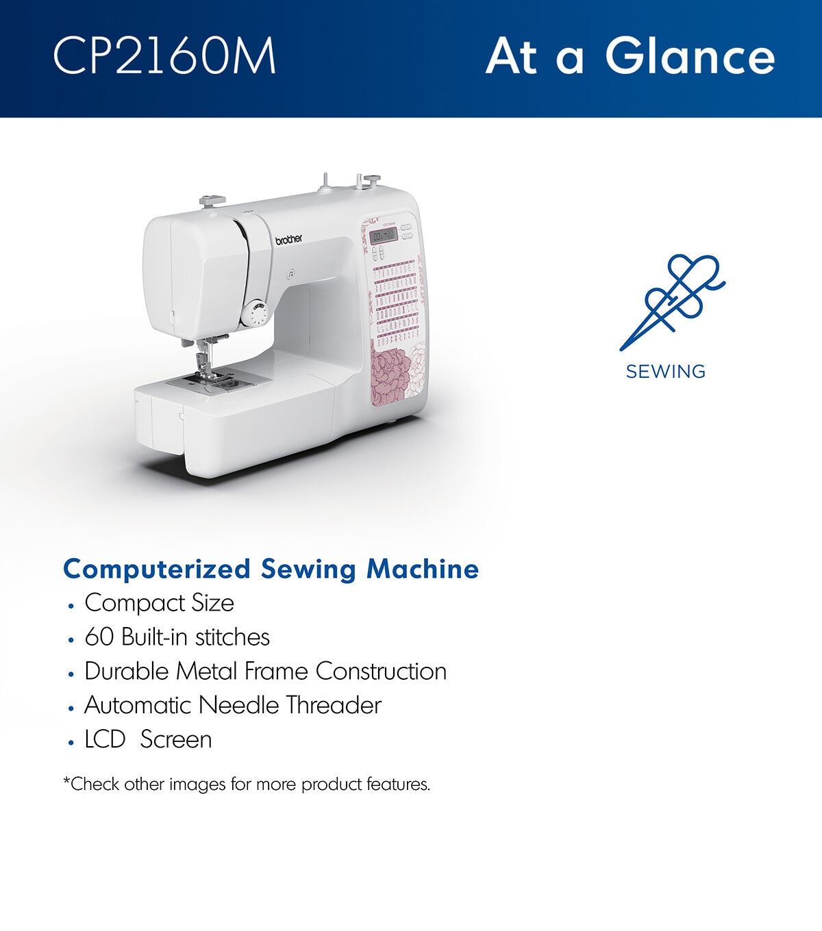 Brother CP2160M Light Mauve Floral Computerized Sewing Machine