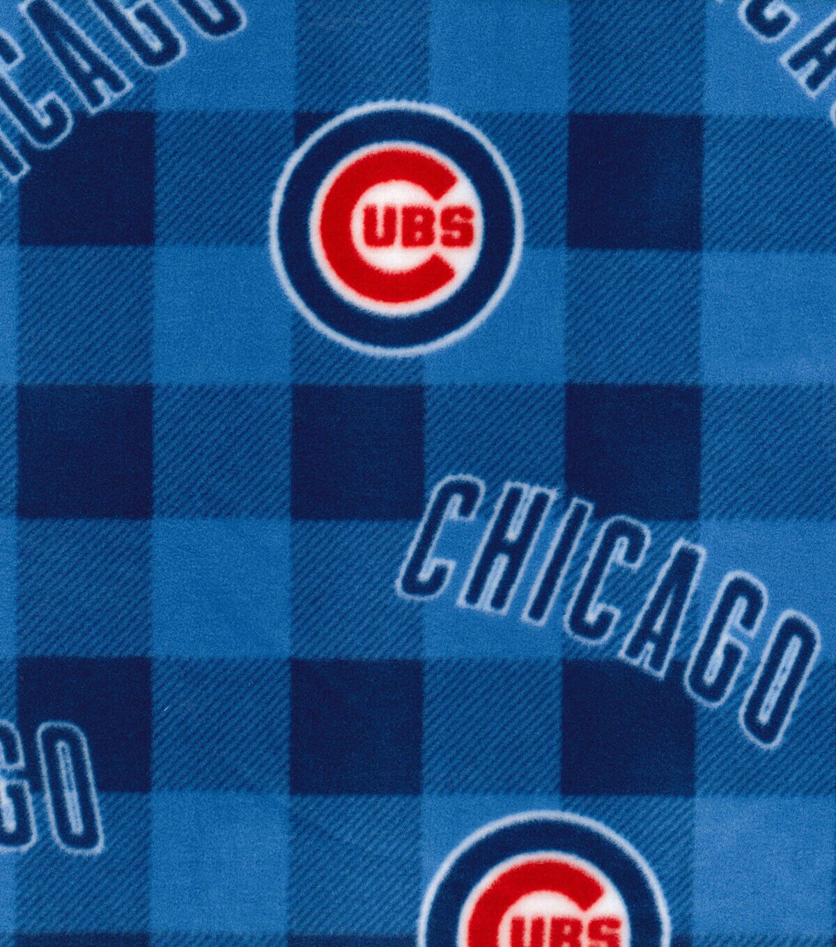 Fabric Traditions Chicago Cubs Fleece Fabric Buffalo Check