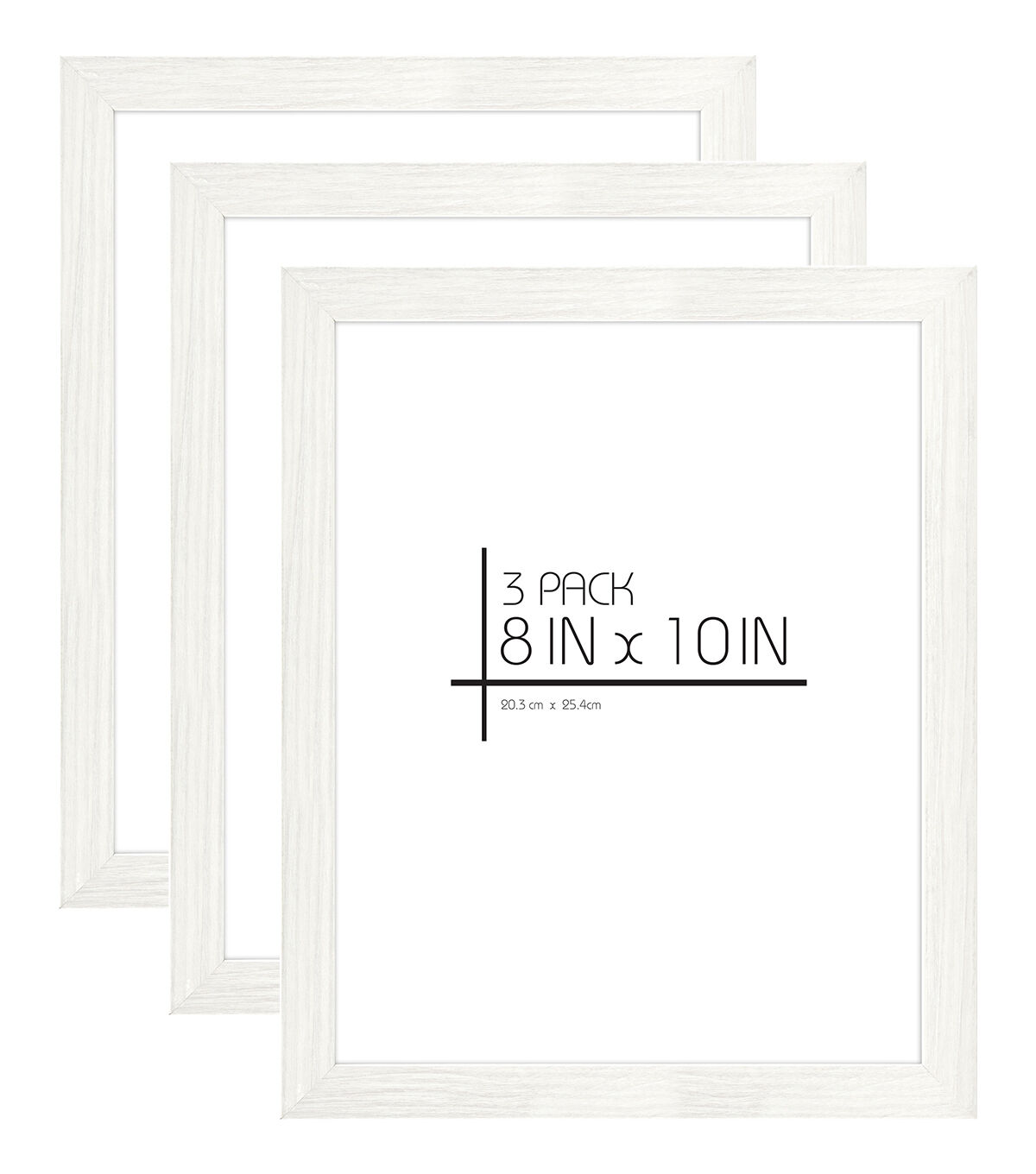 MCS White 8x10 Woodgrain Value Frames 3pk