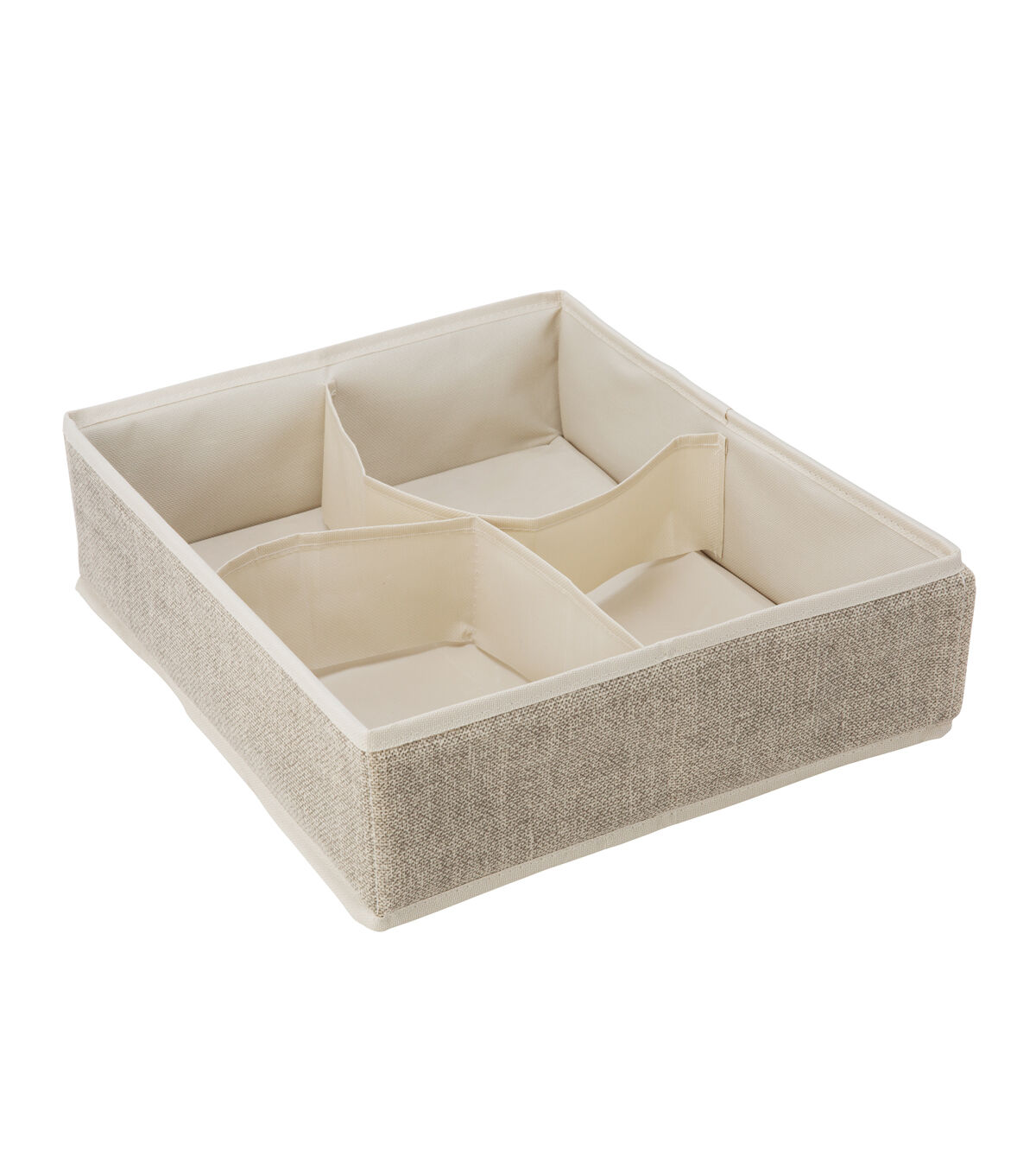 Simplify 14 Faux Jute 4 Compartment Drawer Organizer