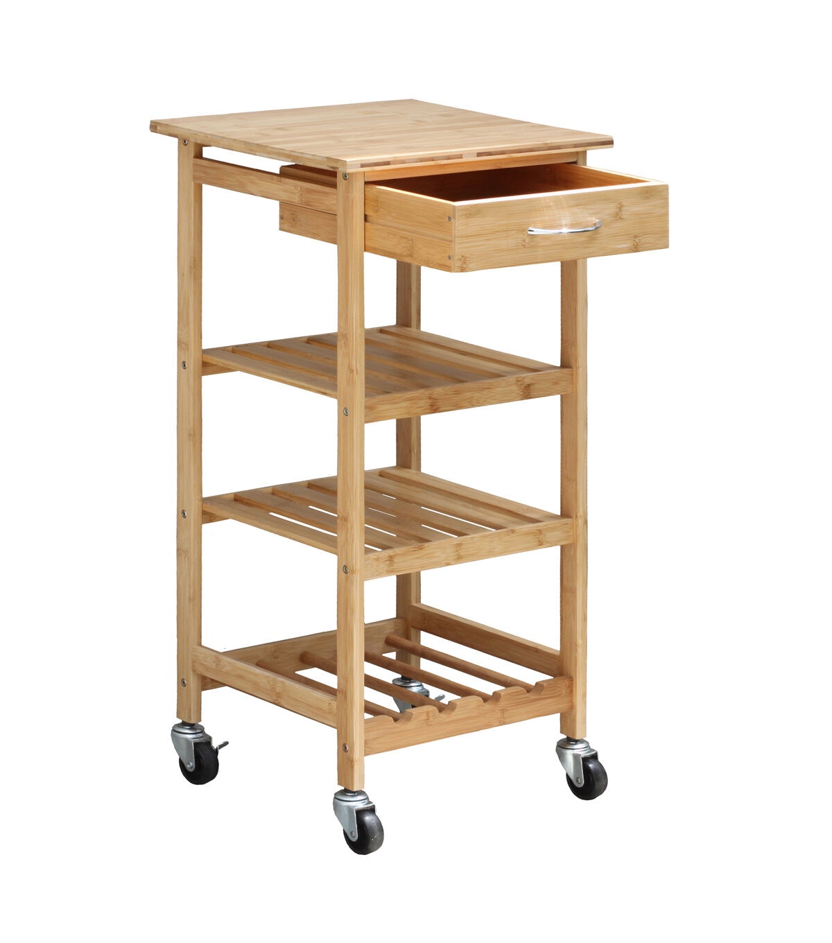 Oceanstar 14.5 Bamboo Kitchen Trolley