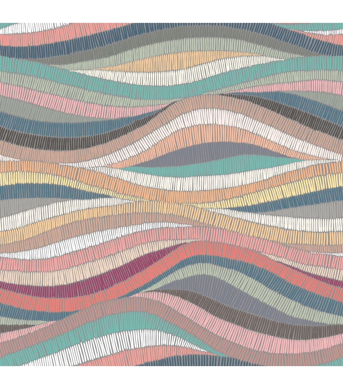 RoomMates 18 x 18' Multicolor Mosaic Waves Peel & Stick Wallpaper