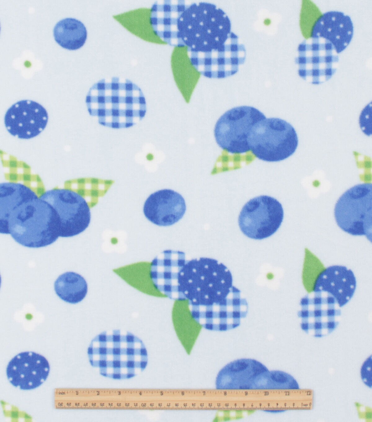 Blue Blueberries Anti Pill Plush Fleece Fabric