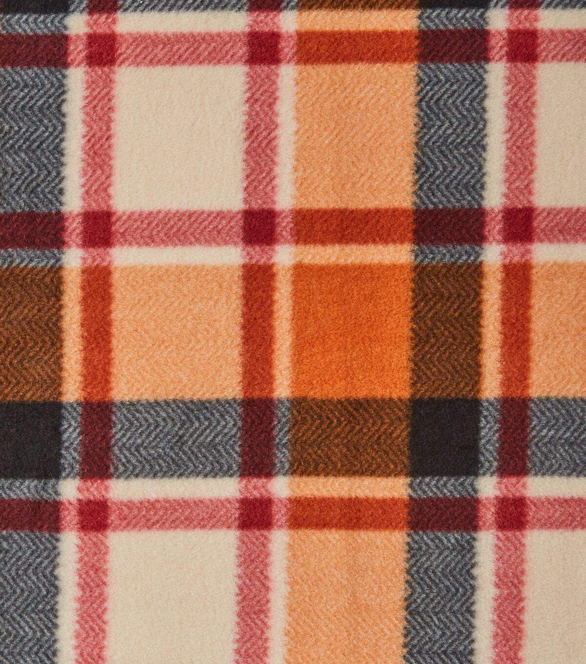 Eddie Bauer Red & Cream Plaid Anti Pill Fleece Fabric