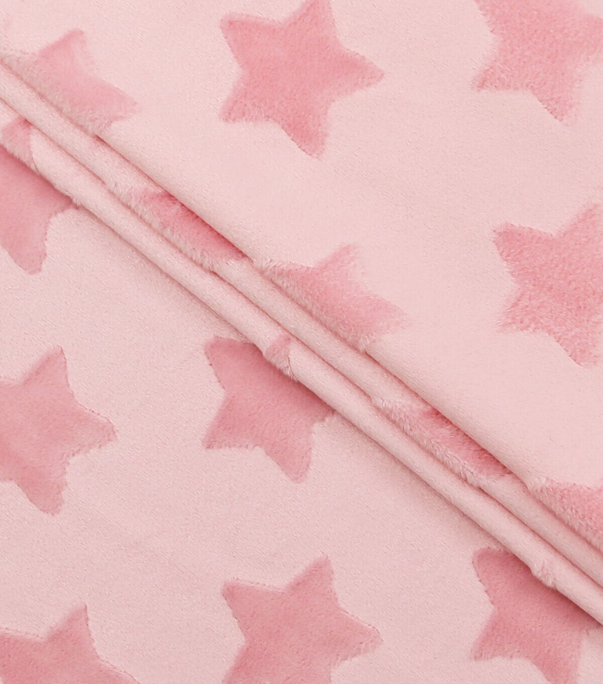 Soft & Minky Light Pink Star Fleece Fabric