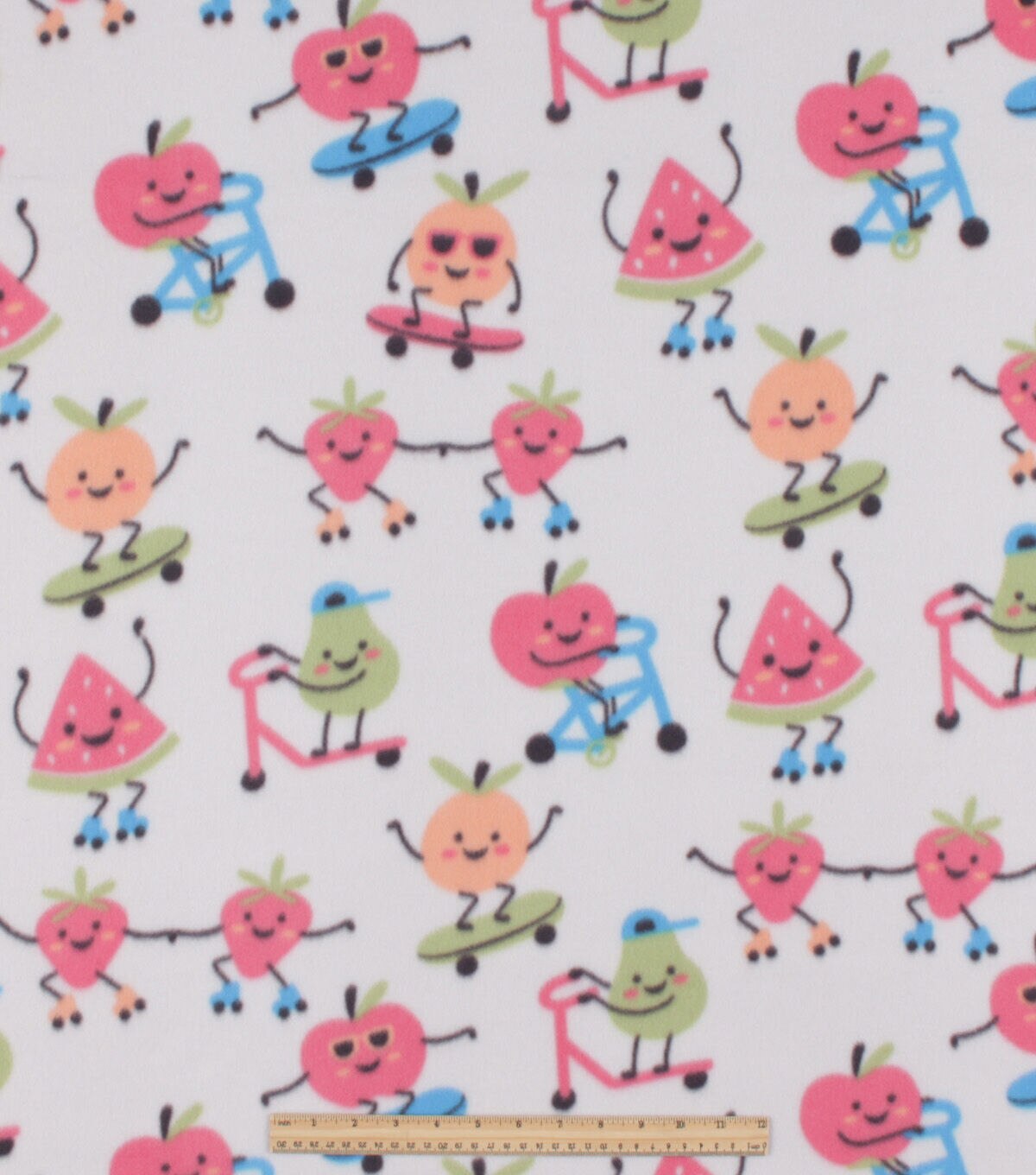 Fruit Skateboarding Blizzard Prints Fleece Fabric