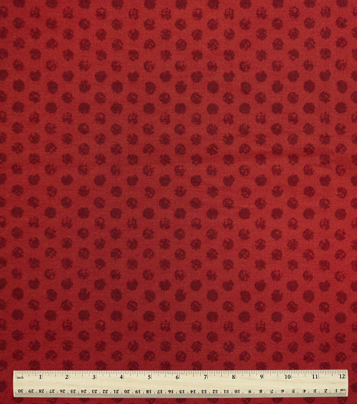 Dots on Dark Red Cotton Fabric by Keepsake Calico