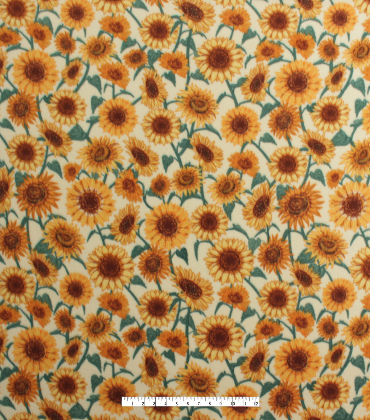 Intricate Sunflowers Anti Pill Fleece Fabric