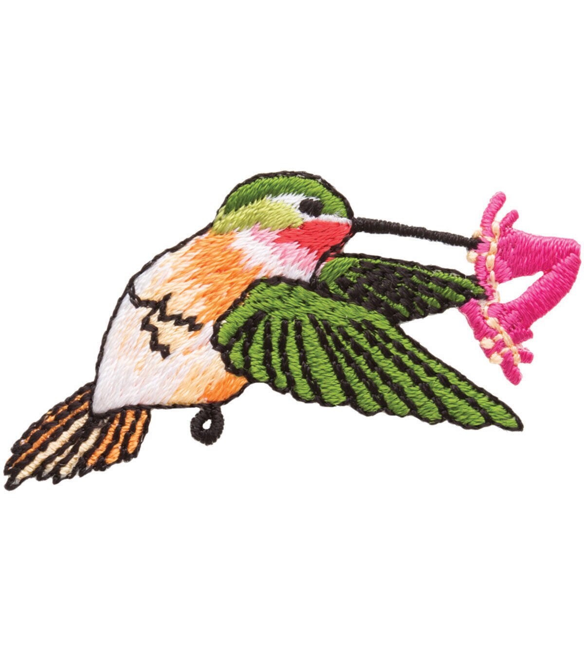 Simplicity 2 Hummingbird With Flower Iron On Patch